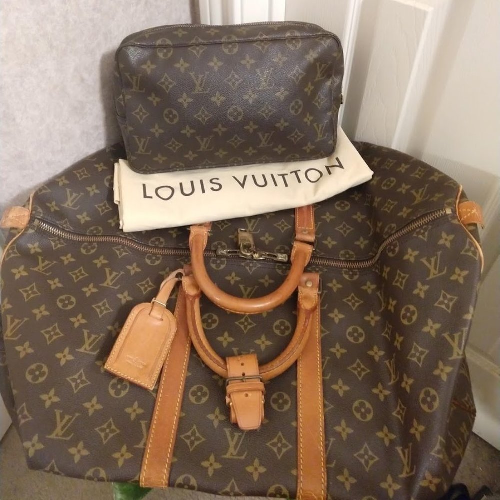 Louis Vuitton Brown Monogram Travel Bag Set